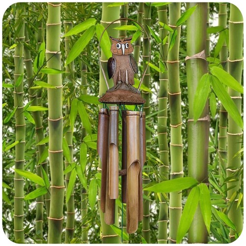 Windspiel eule klangspiel aus - windspiel,